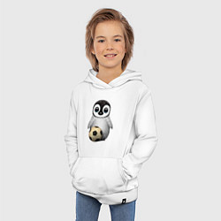 Толстовка детская хлопковая Футбол - Пингвин, цвет: белый — фото 2