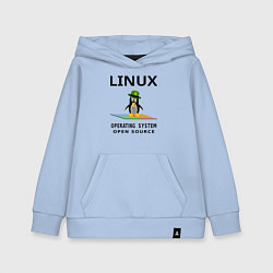 Толстовка детская хлопковая Пингвин линукс, цвет: мягкое небо