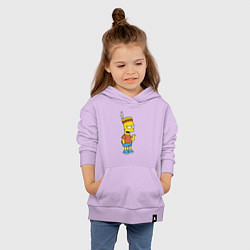 Толстовка детская хлопковая Барт Симпсон - индеец, цвет: лаванда — фото 2