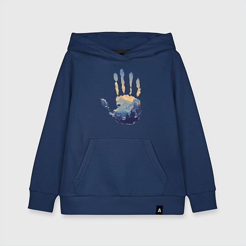 Детская толстовка-худи Отпечаток ладони Кратоса / Тёмно-синий – фото 1
