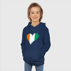 Толстовка детская хлопковая Сердце - Ирландия, цвет: тёмно-синий — фото 2
