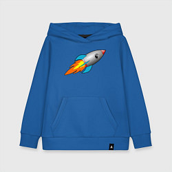 Толстовка детская хлопковая Ракета летит в небе, цвет: синий