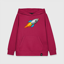 Толстовка детская хлопковая Ракета летит в небе, цвет: маджента