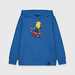 Толстовка детская хлопковая Барт Симпсон - крутой скейтбордист, цвет: синий