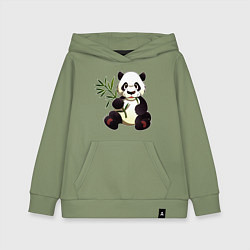 Детская толстовка-худи Панда кушает бамбук