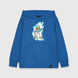 Толстовка детская хлопковая Мультяшный биатлонист, цвет: синий