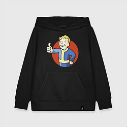 Толстовка детская хлопковая Vault boy like, цвет: черный