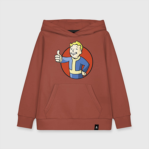 Детская толстовка-худи Vault boy like / Кирпичный – фото 1