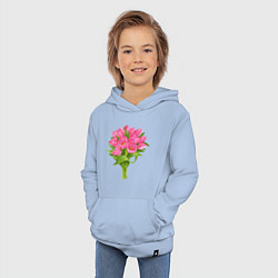 Толстовка детская хлопковая Букет розовых тюльпанов, цвет: мягкое небо — фото 2