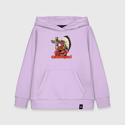 Толстовка детская хлопковая Суровый индеец, цвет: лаванда