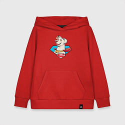 Толстовка детская хлопковая Пес Супермена Крипто DC Лига Суперпитомцы, цвет: красный