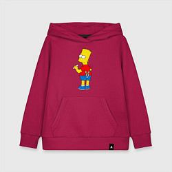 Толстовка детская хлопковая Хулиган Барт Симпсон, цвет: маджента