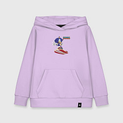 Толстовка детская хлопковая Sonic - hedgehog - skateboarding, цвет: лаванда