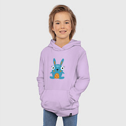 Толстовка детская хлопковая Смешной круглый заяц, глазастый кролик, цвет: лаванда — фото 2