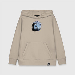 Толстовка детская хлопковая Лисичка на качелях, цвет: миндальный