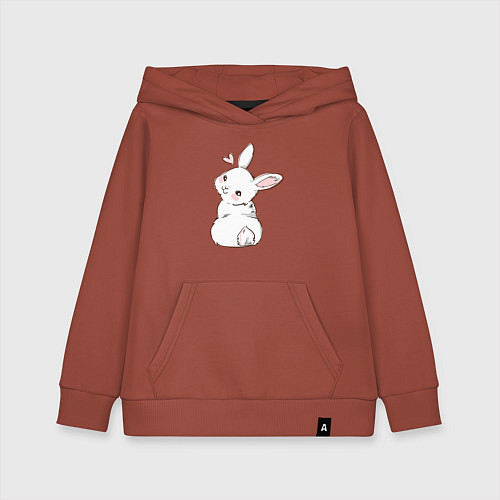 Детская толстовка-худи Милая зайка / Кирпичный – фото 1