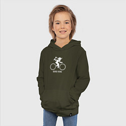Толстовка детская хлопковая Велосипед - Викинг, цвет: хаки — фото 2
