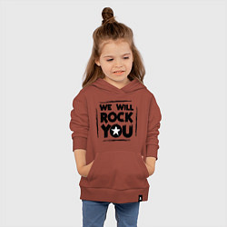 Толстовка детская хлопковая We rock you, цвет: кирпичный — фото 2