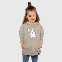 Толстовка детская хлопковая Happy Bunny, цвет: миндальный — фото 2
