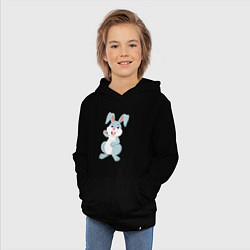 Толстовка детская хлопковая Привет от кролика, цвет: черный — фото 2