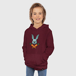 Толстовка детская хлопковая Carrot - Bunny, цвет: меланж-бордовый — фото 2
