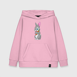 Толстовка детская хлопковая Кролик с морковкой, цвет: светло-розовый