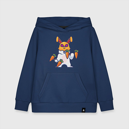 Детская толстовка-худи Кролик - атлет / Тёмно-синий – фото 1