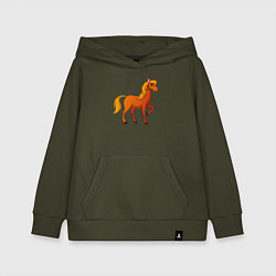 Толстовка детская хлопковая Добрый конь, цвет: хаки