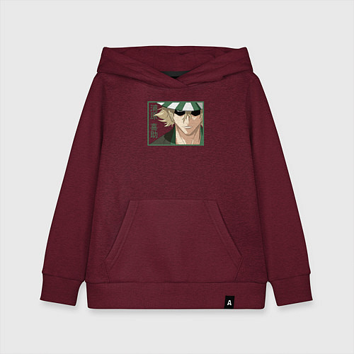 Детская толстовка-худи Кисуке Урахара - Блич / Меланж-бордовый – фото 1