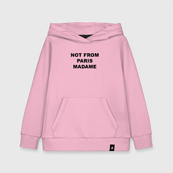 Толстовка детская хлопковая Not from Paris madame, цвет: светло-розовый