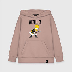 Толстовка детская хлопковая Металлика Барт Симпсон, цвет: пыльно-розовый