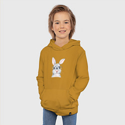 Толстовка детская хлопковая Серый кролик, цвет: горчичный — фото 2