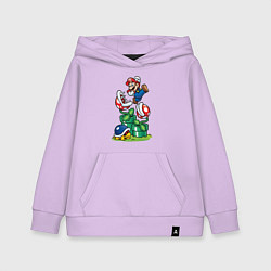 Толстовка детская хлопковая Ретро Марио, цвет: лаванда