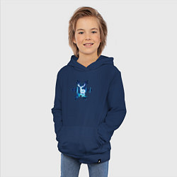 Толстовка детская хлопковая Неоновый олень, цвет: тёмно-синий — фото 2