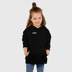 Толстовка детская хлопковая Логотип N7, цвет: черный — фото 2