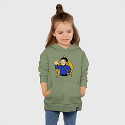 Толстовка детская хлопковая Spoke - vault boy, цвет: авокадо — фото 2