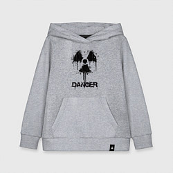 Толстовка детская хлопковая Danger radiation symbol, цвет: меланж