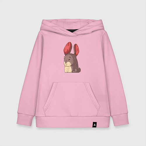Детская толстовка-худи Заяц с красными ушами / Светло-розовый – фото 1