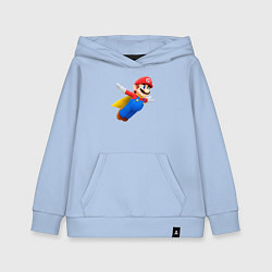 Толстовка детская хлопковая Марио в полёте, цвет: мягкое небо