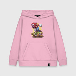 Толстовка детская хлопковая Хулиган Марио наступил на Купа Трупа, цвет: светло-розовый