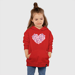 Толстовка детская хлопковая Сердце из гортензии, цвет: красный — фото 2