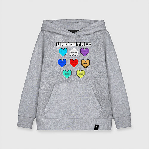 Детская толстовка-худи Undertale - души 8 людей / Меланж – фото 1