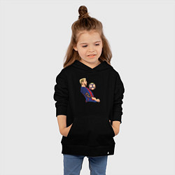 Толстовка детская хлопковая Messi Barcelona, цвет: черный — фото 2