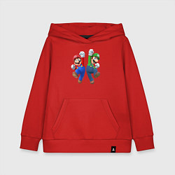 Толстовка детская хлопковая Марио и Луиджи, цвет: красный