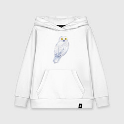 Толстовка детская хлопковая Белая полярная сова, цвет: белый