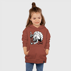 Толстовка детская хлопковая Chef skull, цвет: кирпичный — фото 2