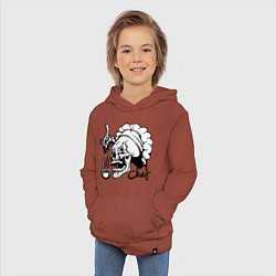 Толстовка детская хлопковая Chef skull, цвет: кирпичный — фото 2