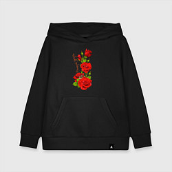 Толстовка детская хлопковая Прекрасная Земфира - букет из роз, цвет: черный