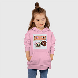 Толстовка детская хлопковая Глаза в глаза, цвет: светло-розовый — фото 2