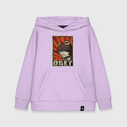 Толстовка детская хлопковая Obey frog, цвет: лаванда